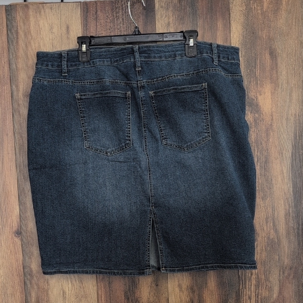 Westport Dark Blue Denim Pencil Plus Size Jean Skirt 18